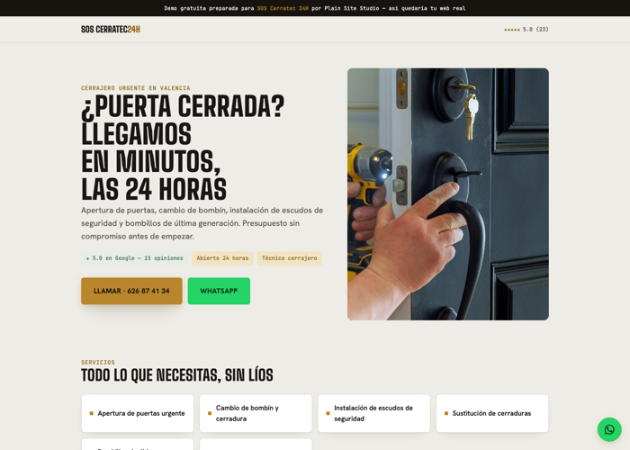 Captura de la web SOS Cerratec 24H